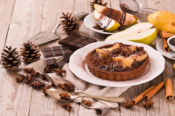 Pear and Chocolate Tart.