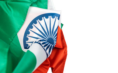 Celebrating India Independence Day India Flag on white background