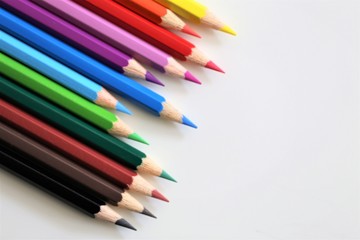 color pencils isolated on white background