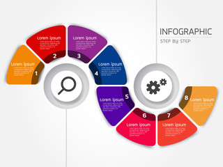 Step process elements infographic