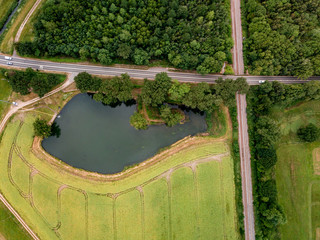 cross roads and lake 