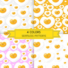 Freid eggs seamless pattern