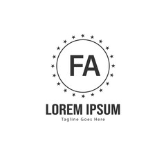 Obraz premium Initial FA logo template with modern frame. Minimalist FA letter logo vector illustration