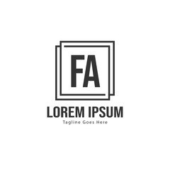 Obraz premium Initial FA logo template with modern frame. Minimalist FA letter logo vector illustration