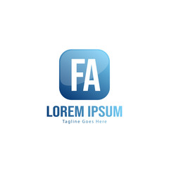 Initial FA logo template with modern frame. Minimalist FA letter logo vector illustration