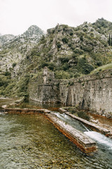 Sights and views in Montenegro. Panorama of the evening Kotor from the mountain.