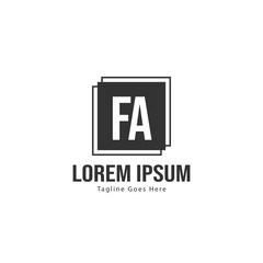 Obraz premium Initial FA logo template with modern frame. Minimalist FA letter logo vector illustration