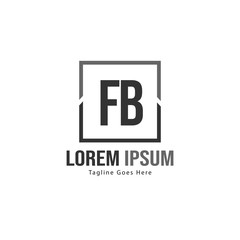 Obraz premium Initial FB logo template with modern frame. Minimalist FB letter logo vector illustration