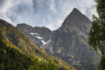 The beautiful Aigüestortes i Estany de Sant Maurici National Park of the Spanish Pyrenees mountain in Catalonia