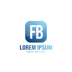 Initial FB logo template with modern frame. Minimalist FB letter logo vector illustration