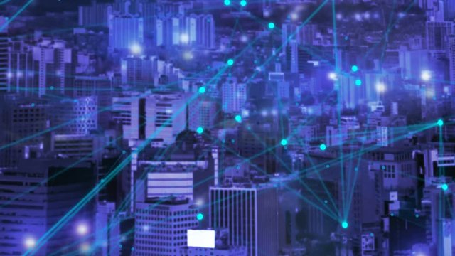 Abstract futuristic background. Network with nodes connected. digital technology concept.