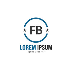 Fototapeta premium Initial FB logo template with modern frame. Minimalist FB letter logo vector illustration