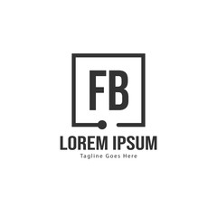 Obraz premium Initial FB logo template with modern frame. Minimalist FB letter logo vector illustration