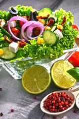 Composition with vegetable salad bowl