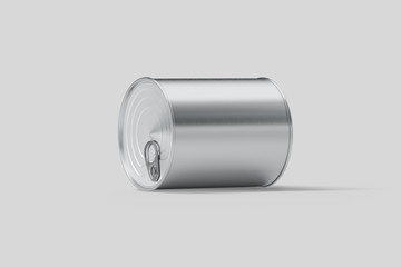 Tin Can Mock up with ring pull for food.Ready for your design and branding.Realistic photo.3D rendering.
