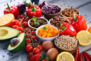 Assorted organic food products on the table