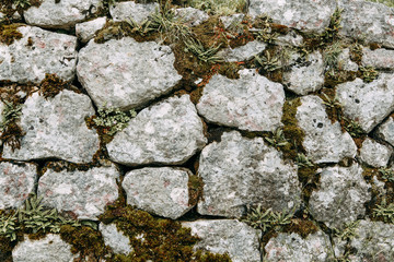 Stone in Montenegro and Europe. The texture of the stonework and old buildings.
