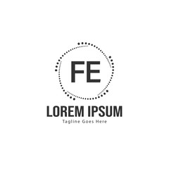 Fototapeta na wymiar Initial FE logo template with modern frame. Minimalist FE letter logo vector illustration