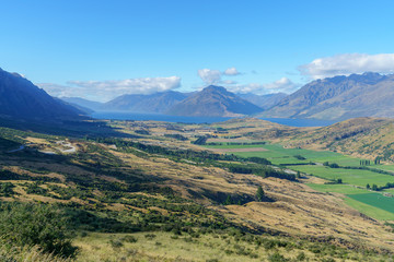 Obraz premium view from remarkables ski area at lake wakatipu, queenstown, new zealand 2