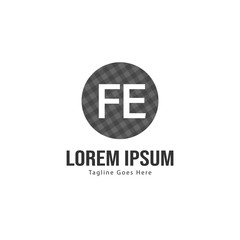 Obraz premium Initial FE logo template with modern frame. Minimalist FE letter logo vector illustration