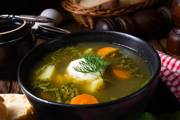 Rustikal Sorrel soup with potatoes and cream