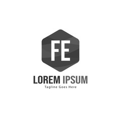 Obraz premium Initial FE logo template with modern frame. Minimalist FE letter logo vector illustration