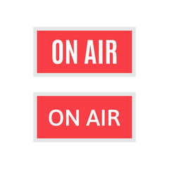 Broadcast studio on air light. On-air sign radio and television