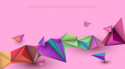 Vector Abstract 3D Geometric, Polygon ( polygonal ), Triangle pattern shape. Multicolored, blue, purple, yellow and green background. Polygonal background for banner, template, business, web design