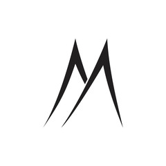 letter m abstract mountain logo vector