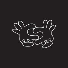 letter s small linked hand doodle design decor vector