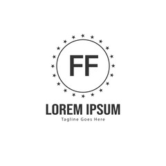 Obraz premium Initial FF logo template with modern frame. Minimalist FF letter logo vector illustration