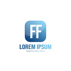 Initial FF logo template with modern frame. Minimalist FF letter logo vector illustration