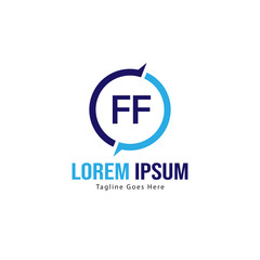 Fototapeta premium Initial FF logo template with modern frame. Minimalist FF letter logo vector illustration