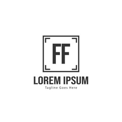 Initial FF logo template with modern frame. Minimalist FF letter logo vector illustration