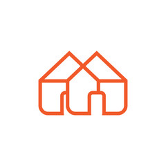 house construction overlapping line design vector