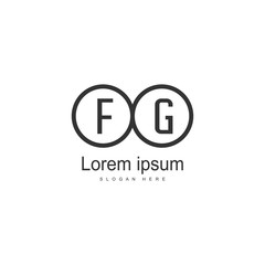 Initial FG logo template with modern frame. Minimalist FG letter logo vector illustration