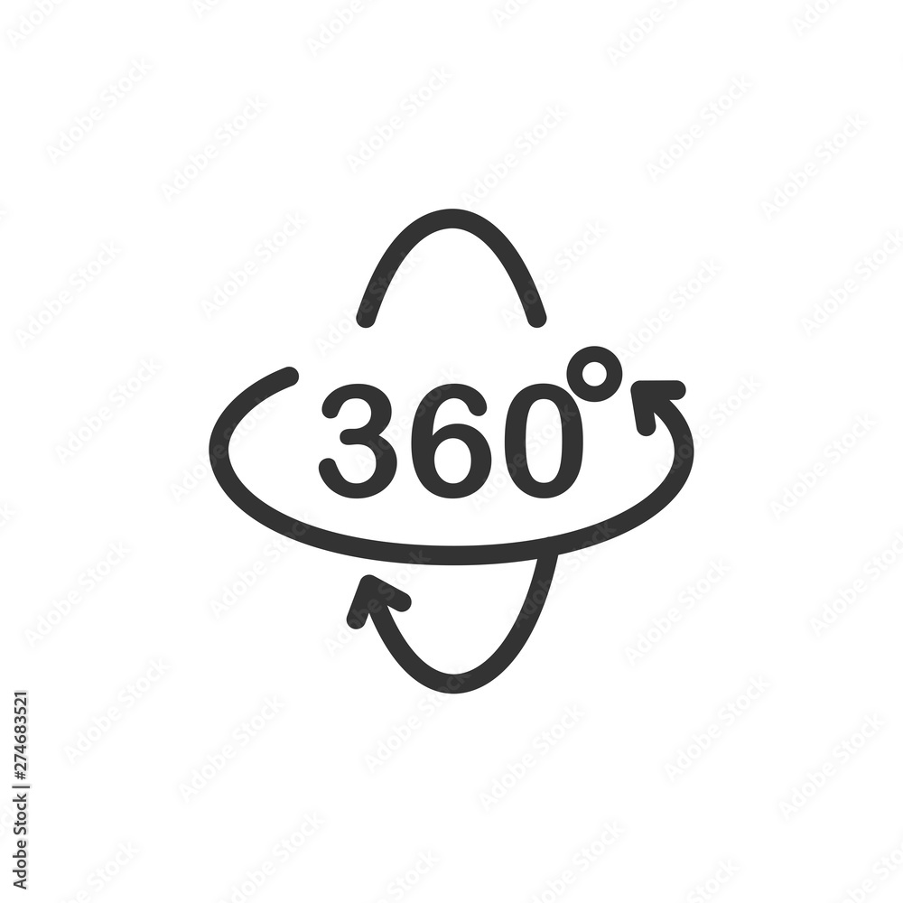 Aufkleber angel 360 degree icon template black color editable. angel 360 degree symbol flat vector sign isolat