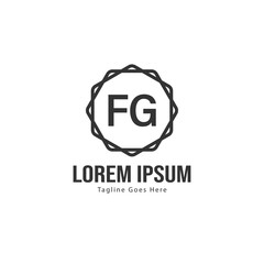 Initial FG logo template with modern frame. Minimalist FG letter logo vector illustration