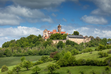 Fototapeta na wymiar Beautiful hillscape at castle Ronneburg