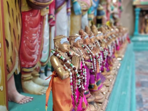 Kuala Lumpur, Malaysia - January 2019: Inside of Sri Maha Mariamman Temple