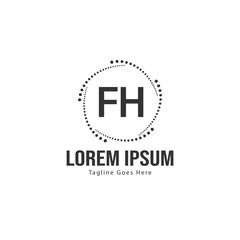 Obraz premium Initial FH logo template with modern frame. Minimalist FH letter logo vector illustration