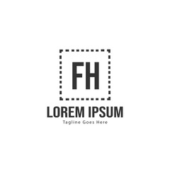 Fototapeta premium Initial FH logo template with modern frame. Minimalist FH letter logo vector illustration