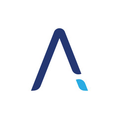 arrow curves simple letter a logo vector