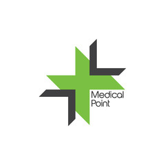 plus medical geometric arrow symbol logo vector