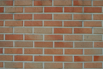 Orange brick wall of uniform pattern Korean wall of tile