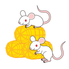 ねずみと黄金の米俵 イラスト mouse