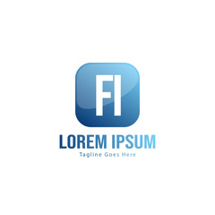 Fototapeta premium Initial FI logo template with modern frame. Minimalist FI letter logo vector illustration
