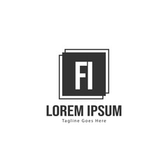 Obraz premium Initial FI logo template with modern frame. Minimalist FI letter logo vector illustration