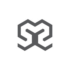 Fototapeta premium abstract letter ms simple geometric line logo vector