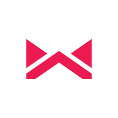 letter w geometric arrow triangle logo vector